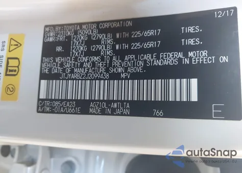 2018 Lexus Nx 300 z USA, uszkodzony, nr VIN JTJYARBZ2J2099438